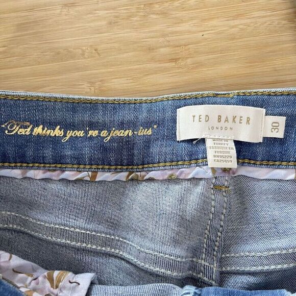 Ted Baker London Jeans Size 30 Ankle Skinny Denim Starel Light Wash Stretch - Picture 4 of 16